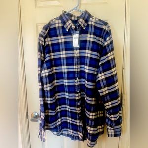 -*NEW-*   Big & Tall Men’s Polo Blue Plaid Flannel